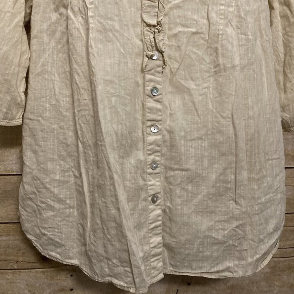 Avenue Size 18 20 Blouse The Magnolia Light Yellow Cotton Ruffled Button Front - Picture 7 of 11